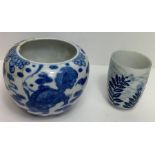 Two Chinese blue and white vases