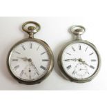Two continental silver pocket watches