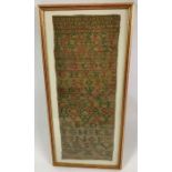 A 19th century needlework sampler, with complete al