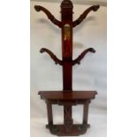 A 20th century mahogany hall stand, with a single