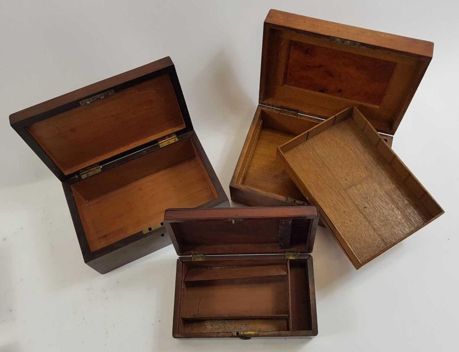 A good collection of 19th century wooden boxes, in - Bild 5 aus 5