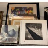 Collection of frames, canvases, prints, paintings