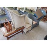 Collection of Lloyd Loom style armchairs, mid 20th