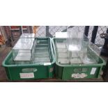 2 crates of glass vases