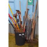 Large quantity of garden tools