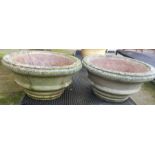 Pair of large reconstituted stone planters