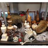 Collectables to include a hard stone table lamp, w