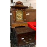 Victorian mahogany deed box with brass carrying ha