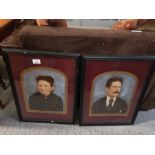 2 Victorian over painted photographs