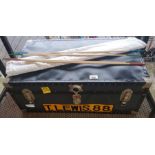 Large vintage trunk & Mikado pick up sticks