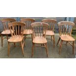 6 farmhouse beech dining chairs
