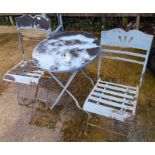 Metal bistro table & 2 chairs