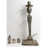 A silver loaded Neo Classical style candlestick, c