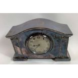 A French 20th century silver plated mantle clock,