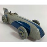 A Chad Valley tin plate racing car, painted in gre