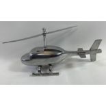 A 20th century steel model of a helicopter, 56cm l