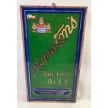 A Marston's Burton Ales glass advertising sign, in