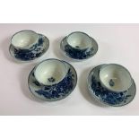 A collection of four blue and white 18th Century W