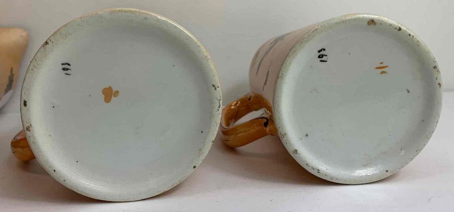 A set of three Edwardian lustre graduated jugs, de - Image 4 of 5