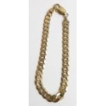 A 9ct gold filed curb link bracelet 19.5cm, 9m