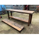 Industrial steel & pine kitchen island/work bench