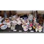 Collection of bone china flower dishes, continenta