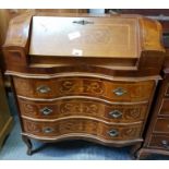 Reproduction Continental style inlaid bureau