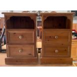 Pair of pine bedside cabinets