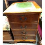 Reproduction yew wood filing cabinet with 2 large