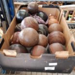 Collection of vintage lawn bowls