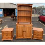 Collection of pine furniture including 2 bedside c