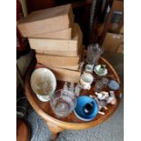 Collectables to include 2 silver topped glass jars, records & a co