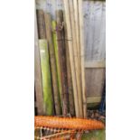 Wooden stakes/posts, metal fence posts, nails & pl