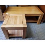 2 modern oak coffee tables