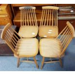 Set of 4 mid 20th century Ercol style dining chair