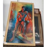 Collection of still life male nude paintings signe