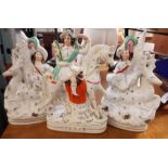 3 Staffordshire figures