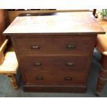 20th century oak chest of 3 drawers