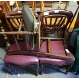 2 Victorian mahogany dining chairs with turned legs