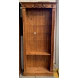 Tall & slim pine bookcase/shelving unit