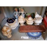Ceramics to include lidded urns, West German jug,