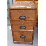 20th century pine 3 drawer cabinet