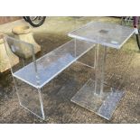 Perspex shelving unit & side table