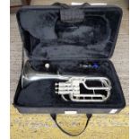 Cased trumpet labelled 'J P 172S'