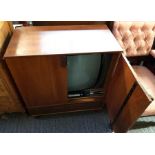 20th century teak cased vintage television by Decca Colour