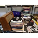 Large quantity of vinyls & a vintage radio