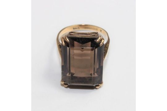 A 9ct gold smoky quartz cocktail ring, a 9ct gold - Image 6 of 13