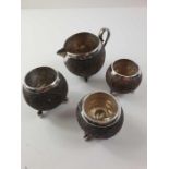 An Indian Colonial tea set comprising a cream jug