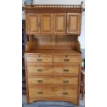 A 20th century oak Arts and Crafts unit, set with