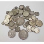 A collection of pre 1947 silver coinage including